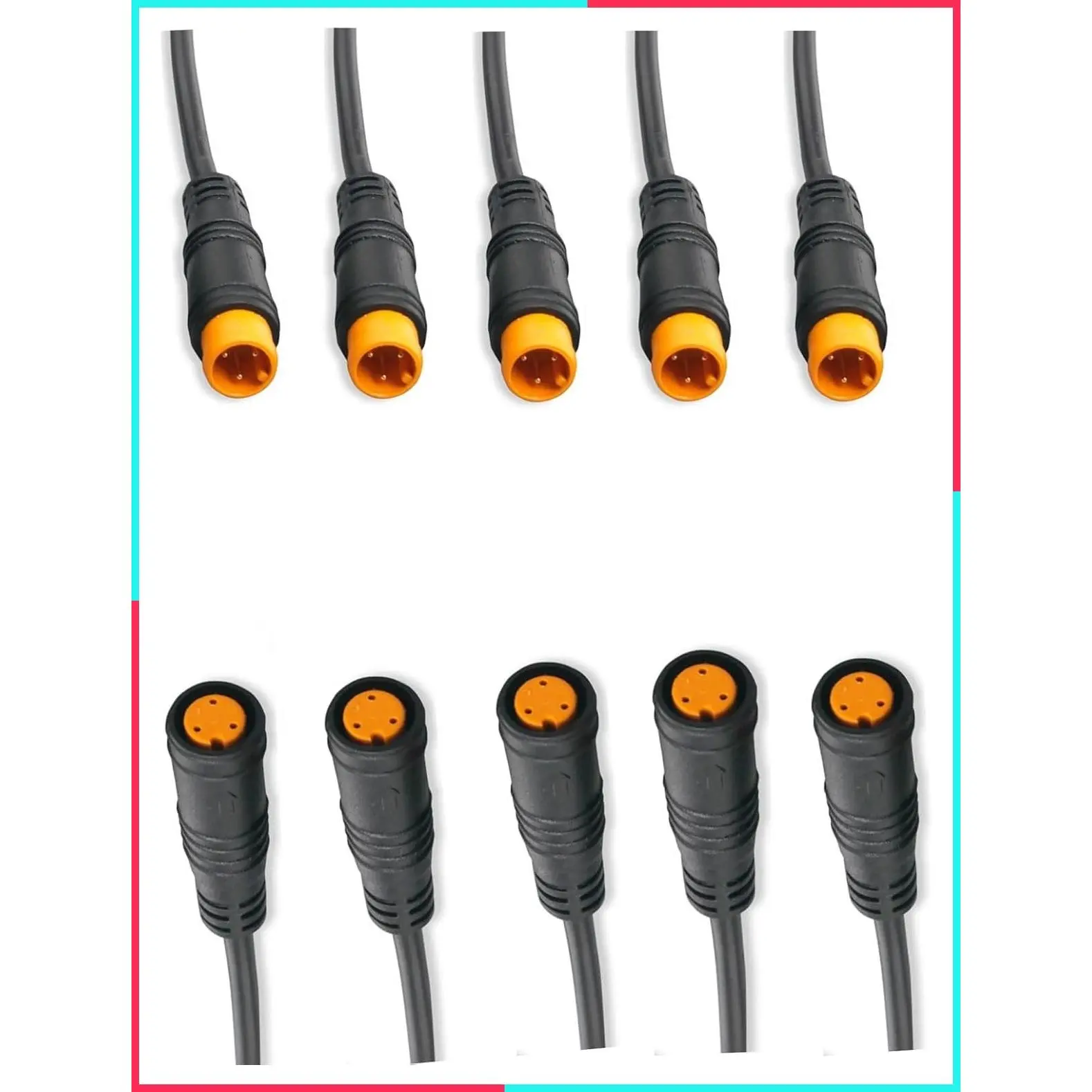 Electric Bike Waterproof Extension Cable Connector Male Female 2Pin 3Pin 4Pin