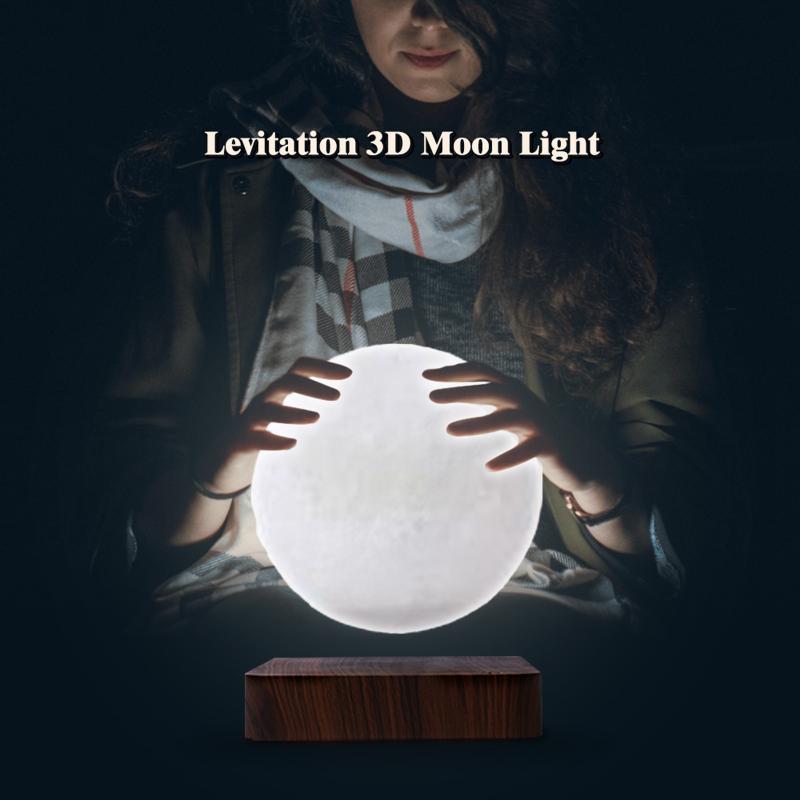 Lunar Miracle - Magnetic Levitating Moon Lamp with 3D Printed Craters - Mesmerizing Night Light for Bedroom, Office & Home Decor - 3 Color Modes, Creates a Futuristic Ambiance