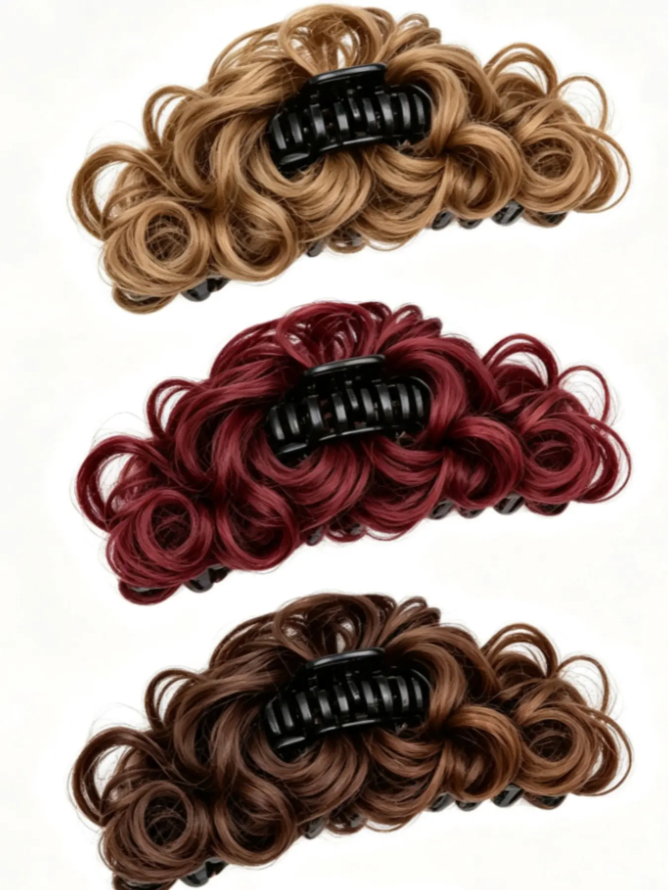 Elegant Long Beard Hair Clips Set, Natural Messy Bun Style, Suitable for Dense & Sparse Hair, Perfect for Women & Girls