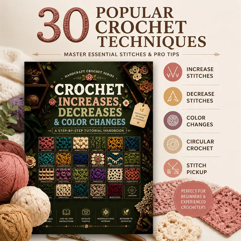 A Beginner'S Learning Manual For DIY Crochet Knitting At Home, A Complete Zero Start Crochet Knitting Manual. The Picture Tutorial Enables Beginners To Quickly Master Yarn Weaving Skills And Create Various Handmade Crafts For Daily Household Use.
