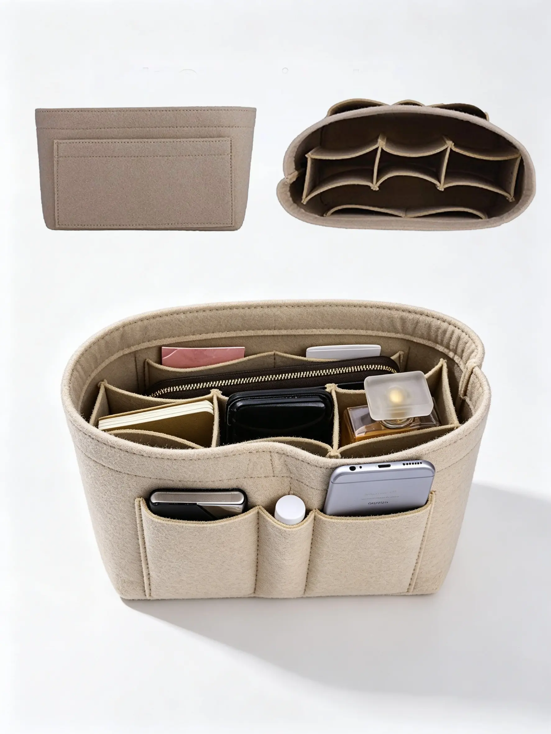 Wallet Organizer Bag, Felt Storage Bag for Handbags, Wallet Support Stand, Handbag Protector Insert, Handbag Divider Organizer, Handbag and Pouch Guard, Purse Organizer