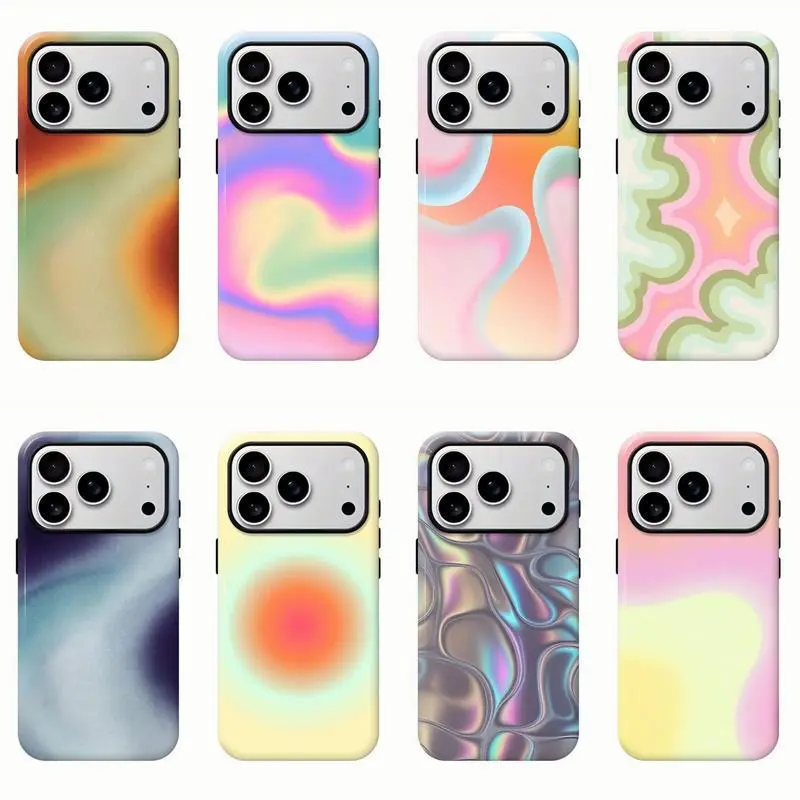MagSafe-Compatible Orange Gradient Cellphone Casing - 2-in-1 Sturdy Protector for iPhone 12-18/11 Pro Max/Plus/Pro Handheld Devices, Shockproof, Full Lens Cover, Raised Edges