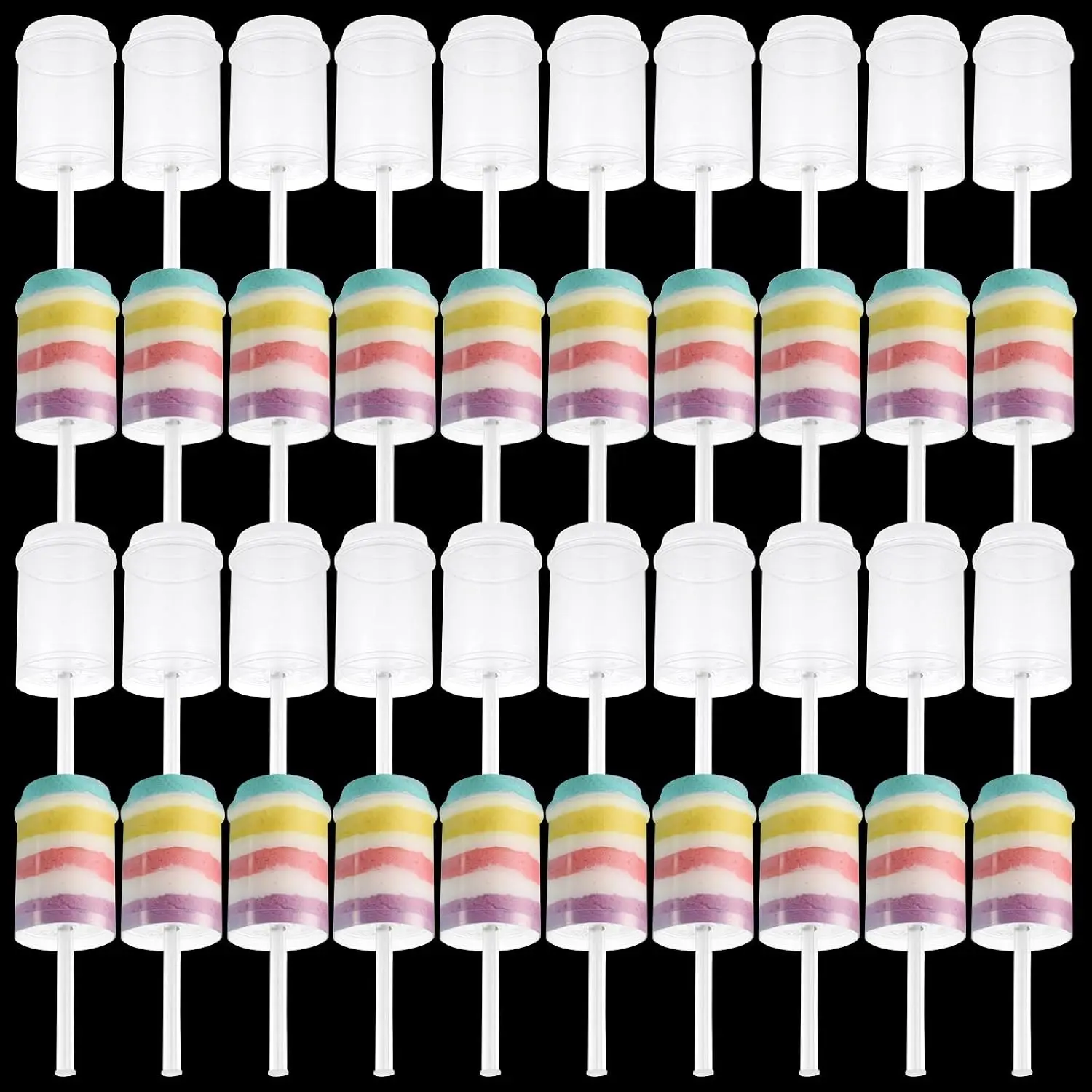 40 Pack Clear Cake Pop Shooter Round  Cake Stand Plastic Push Up Cake Pops With  Push-Up Containers For Weddings  Showers Birthday Christmas Party