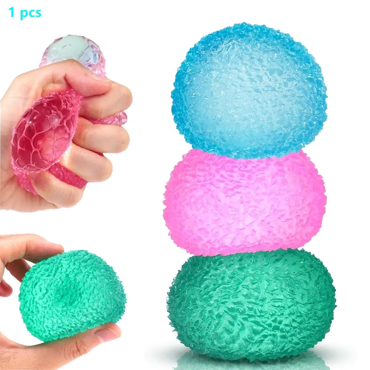 Stress Balls for Adults, Squishy Ball Sensory Textured Memory Gel Fidget Toys for Kids/Adults Hand Exercises, Party Favors Anxiety Relief Squeeze Ball, Easter Gifts, Stress Relief Tools, Stress Relieving Item