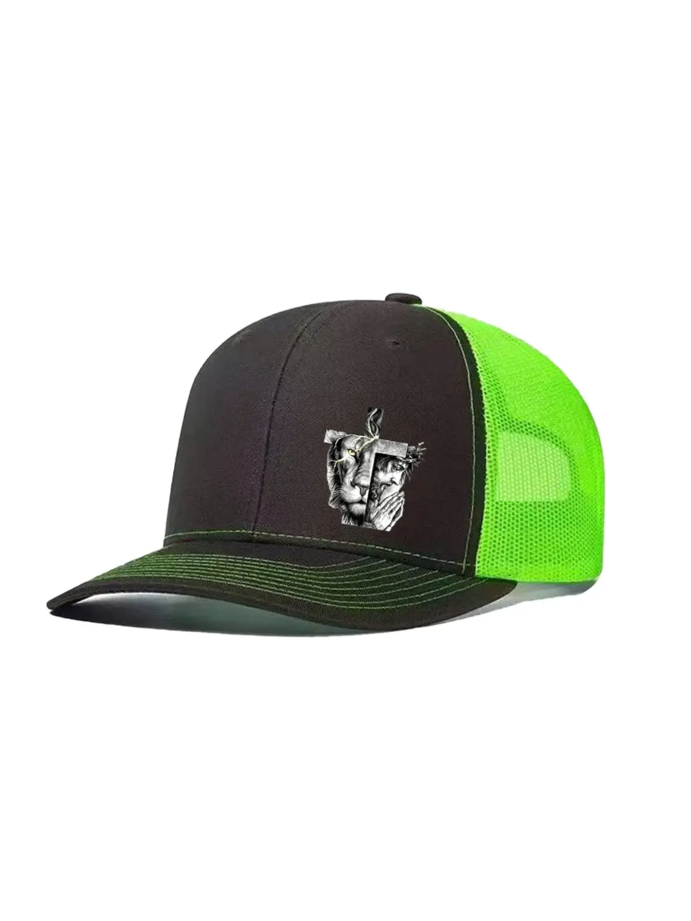 2pcs/1pc Unisex Polyester Baseball Cap Cross Printing Hat Mesh Hats for Mens Women Richardson Slightly Curved Brim Baseball Cap Adjustable Trucker Hats Dad Hats Outdoor Mesh Breathable Sun Hat