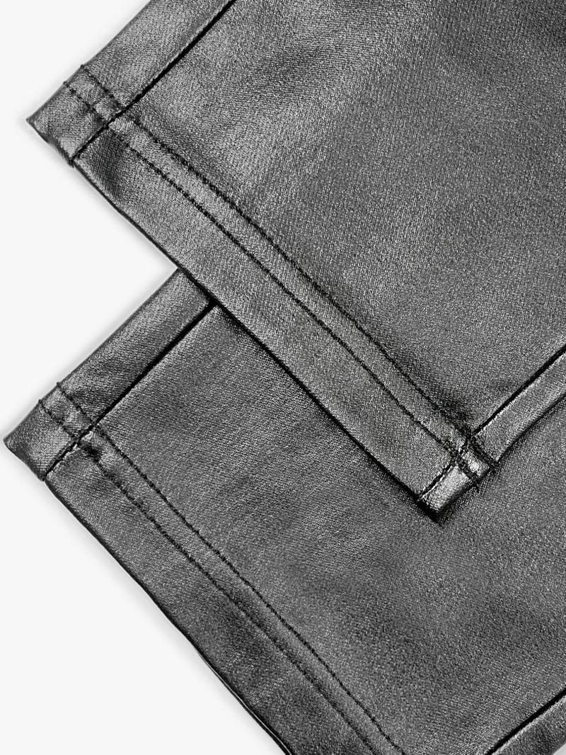 NVFelix Faux Leather Leggings for Women, Black High Waisted Stretch Leather Pants