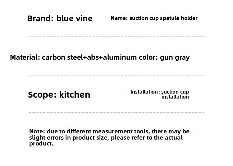 Aluminum Material Powerful Suction Cup Kitchen Rotating Hook Storage Rack No-Nail Wall-Mounted for Spatulas Spoons and Utensils Organiser Installation