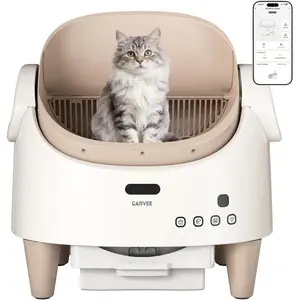 Self Cleaning Smart Litter Box - APP Controlled, Odor-Free Cat Litter Box with 10L Waste Bin, 14 Days of Waste Capacity, Disposable Bags, Open-Top Design, Easy Access, Less Scooping, Low-Maintenance for Single/Multi Cat Households