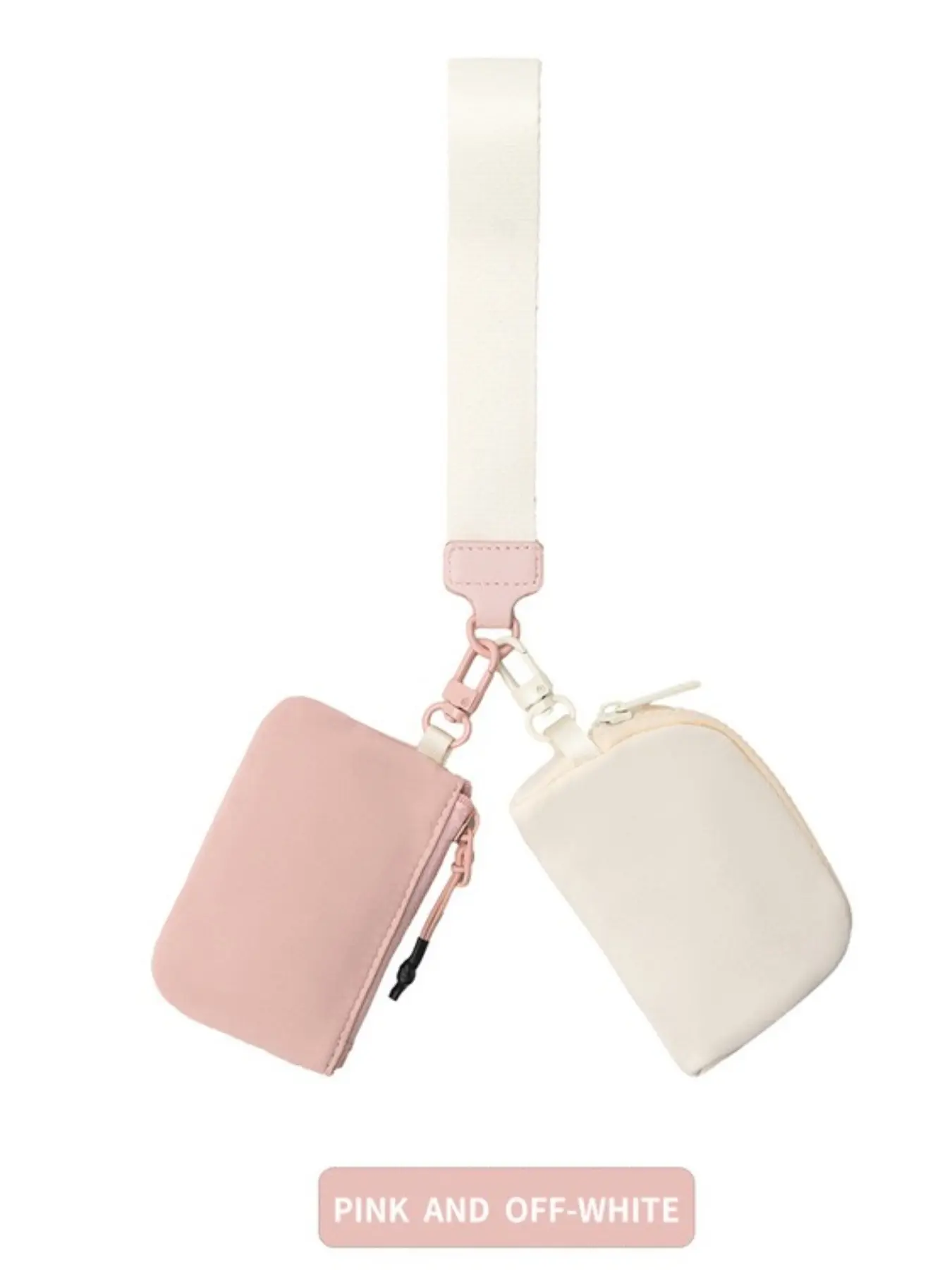 Dual Mini Pouch Wristlet Keychain, Lightweight Keychain, Key Chain Holder, 2-In-1 Small Coin Purse, Compact Wallet Organizer, Portable Accessory for Daily Use
