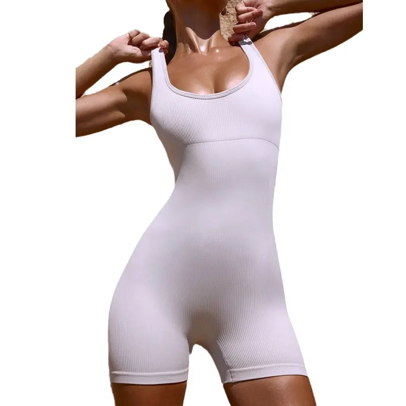 Sleeveless Cross-Back Yoga Jumpsuit, Elastic Hip-Lifting Sports Shapewear for Yoga Workouts