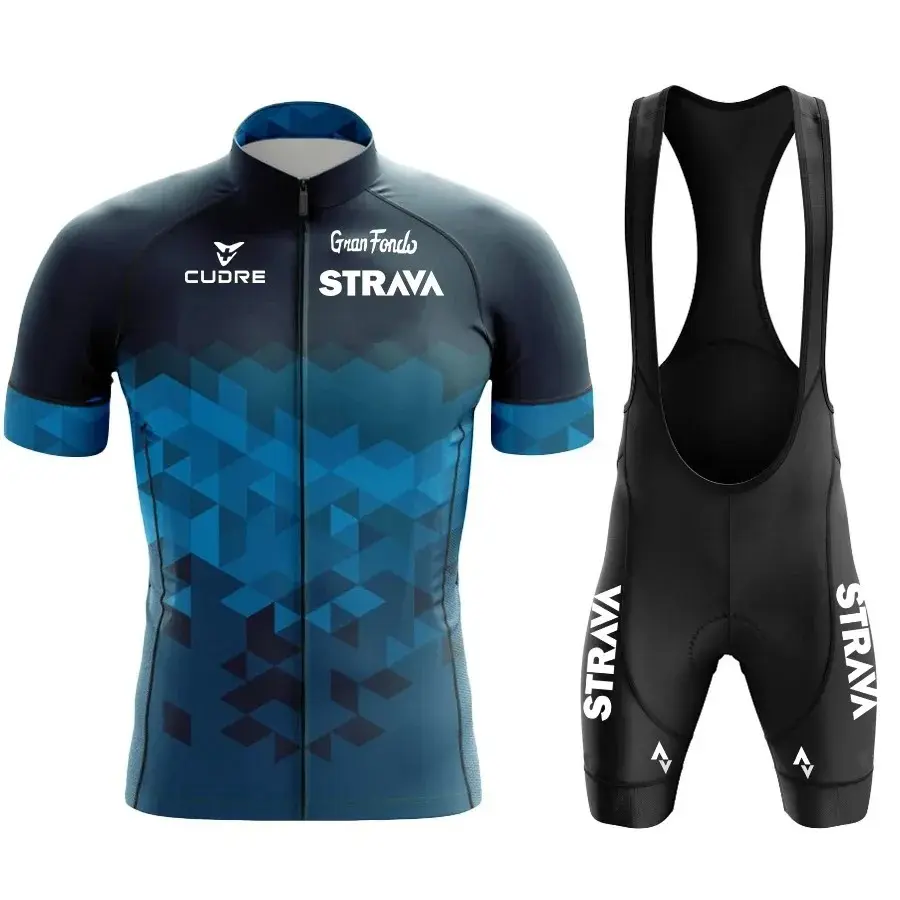 Men'S Summer Cycling Short Sleeve Suit Suspender Shorts Quick-Drying Breathable Bike Outfit Road Sports Apparel Gear