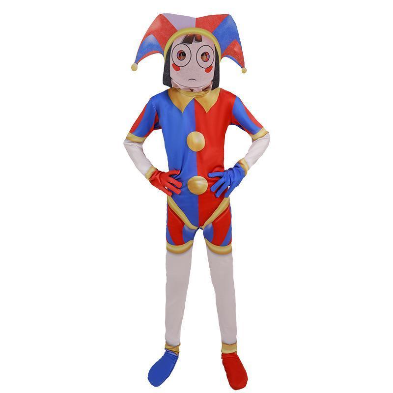 The Amazing Digital Circus Pomni Cosplay Costume Uniform Jumpsuit Hat Bodysuit Human for Adult Kids Costume Cartoon Cos