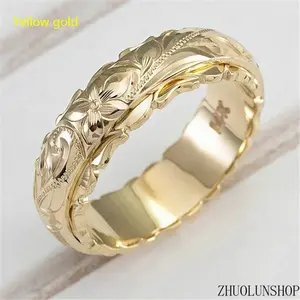 Elegant Embossed Flower Design Copper Band Ring Exquisite All-Match Finger Jewelry For Women Daily Outfit Decor Wedding Engagement Anniversary & Party Gift Giving, Viral Quiet Luxury Romantic Floral Wedding Core Aesthetic Finger Staples, Smooth Comfortabl