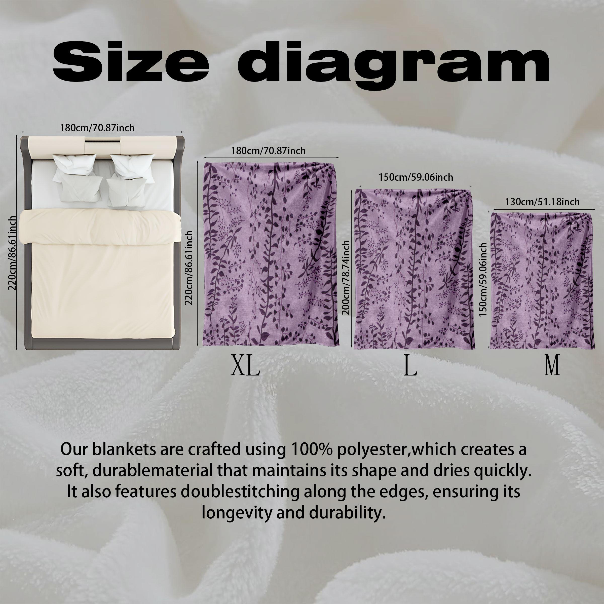 Leaf Pattern Blanket, Floral Blanket, Soft Comfortable Throw Blanket, Warm Napping Blanket for Home Office Travel Camping, Soft Comfy Blanket