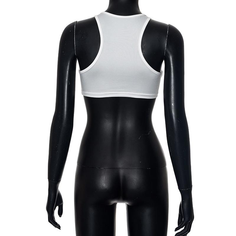 Women's Sexy Letter Print Crop Top - Sleeveless U-Neck Racerback Tank Top, Y2K Streetwear Graphic Crop Tank for Summer summer thermal shorts Backless Halter Crop Top Set Monaco Yacht Club Flag Print Hoodie vintage athletic wear cbu singlets for wrestling