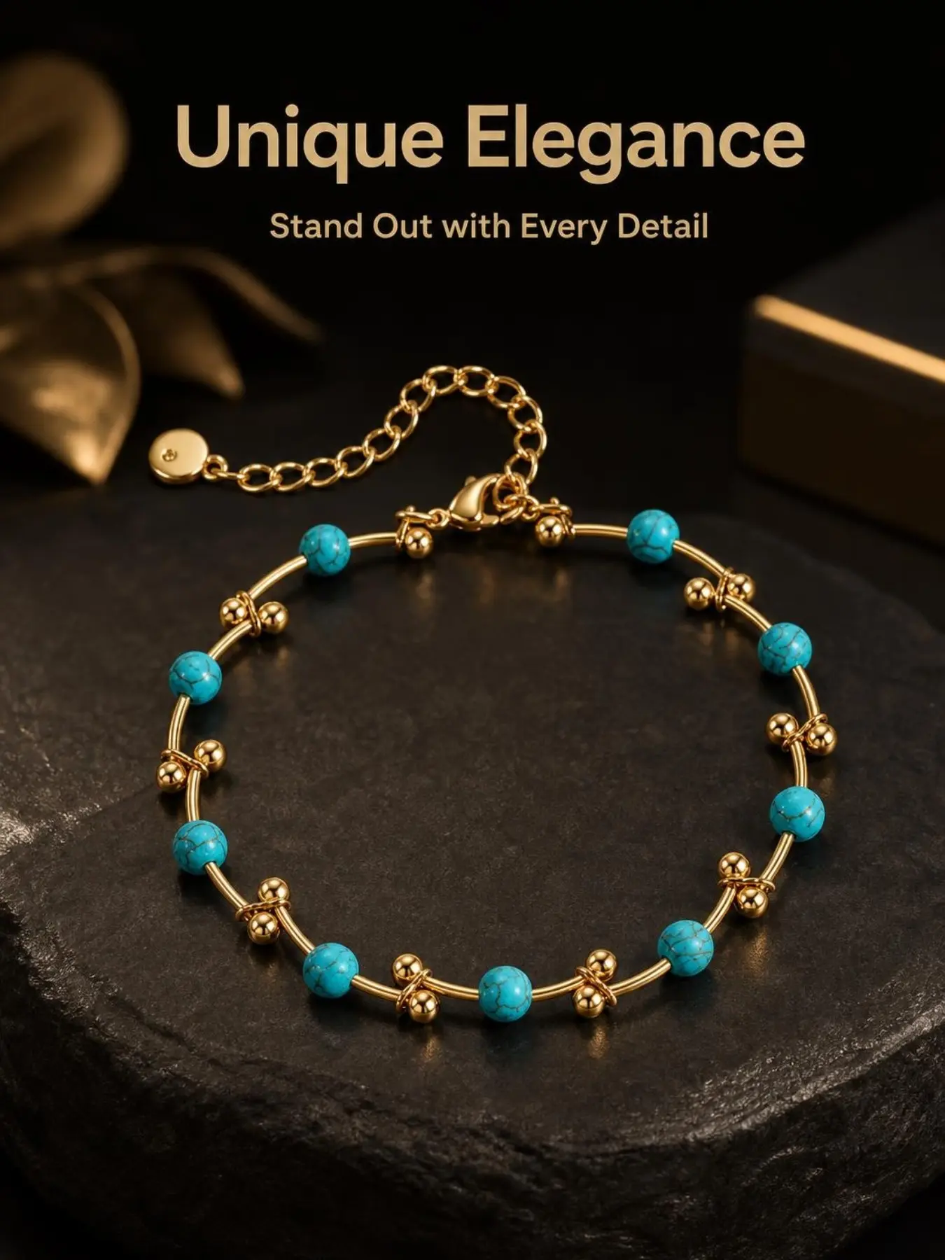 1pc Minimalist Copper Tube Turquoise Bracelet, Handmade Knot Design, Adjustable Length, Lightweight, Women's Gift
