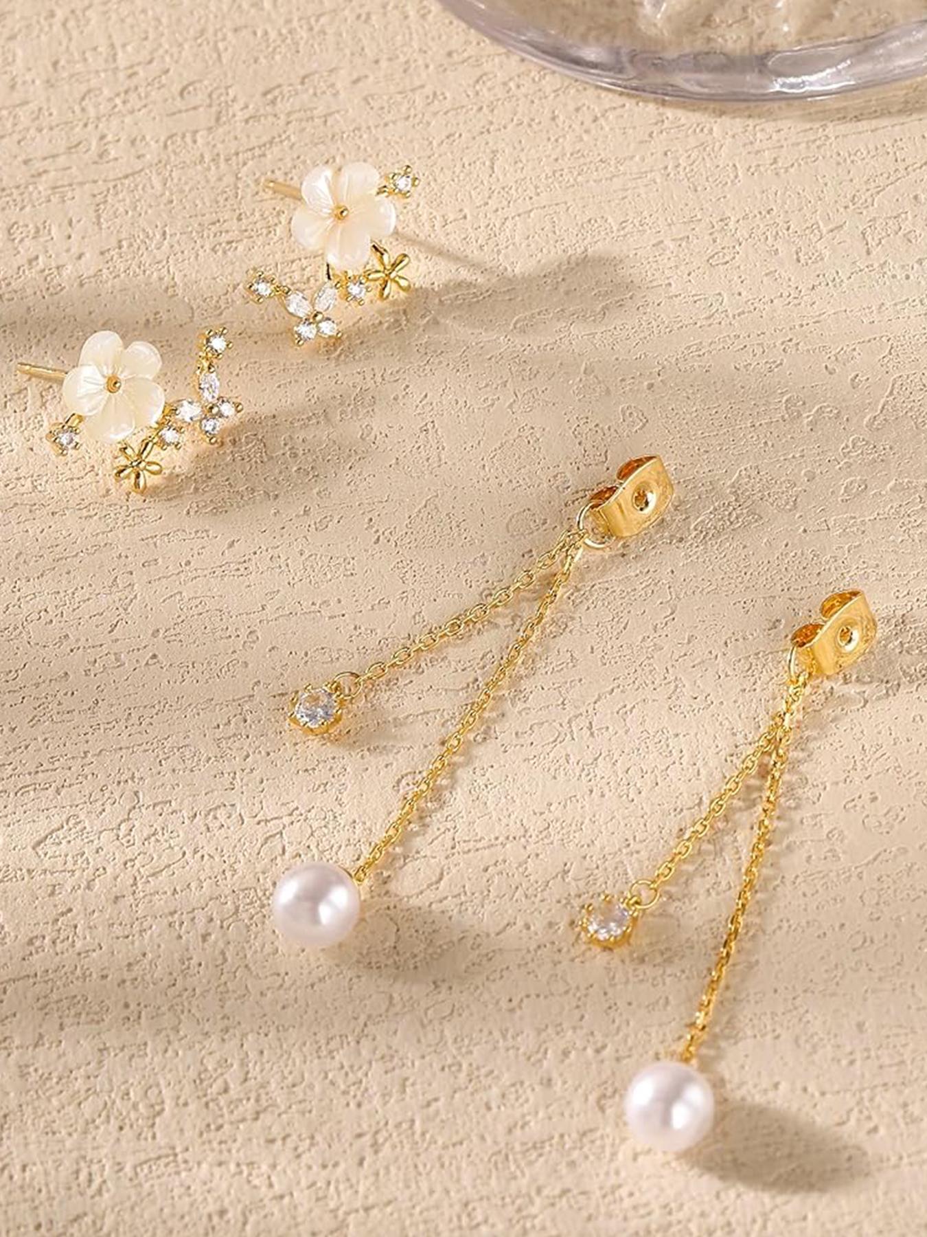 Mother's Day Gift Flower Design Dangle Earrings, Fashionable Dangle Earrings for Women, Trendy All-match & Exquisite Jewelry for Birthday Gift, High Quality Earrings