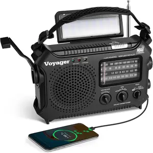 KA500 5-way   AM/FM/SW NOAA Weather Alert Radio with Solar,Dynamo Crank,Flashlight and Reading Lamp, Color Black