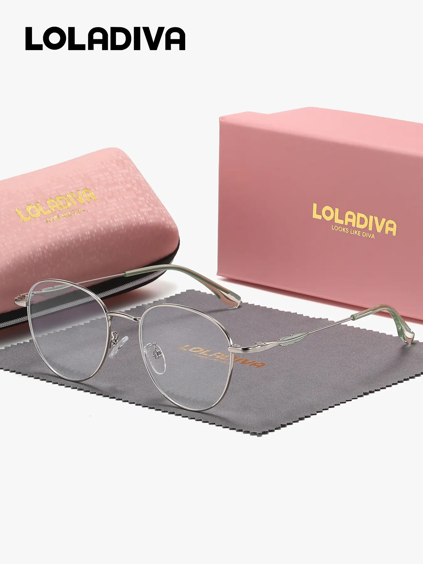 LOLADIVA 1 Piece Unisex Lightweight Elegant Full Frame Plaon Glasses Literary Vibe Square Circular Plaon Glasses