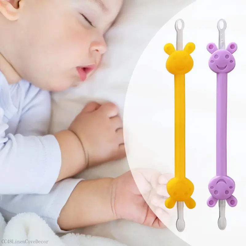 LinenCoveDecor 2-Piece Silicone Earwax Remover & Baby Nose Cleaner Set, Safe Easy-To-Use Nose Tweezers, 2 Pieces