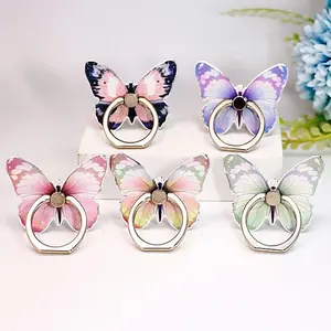 Universal Beautiful Butterfly Mobile Phone Handle Holder Suitable Mobile Phone Finger Ring Holder Adhesive Holder