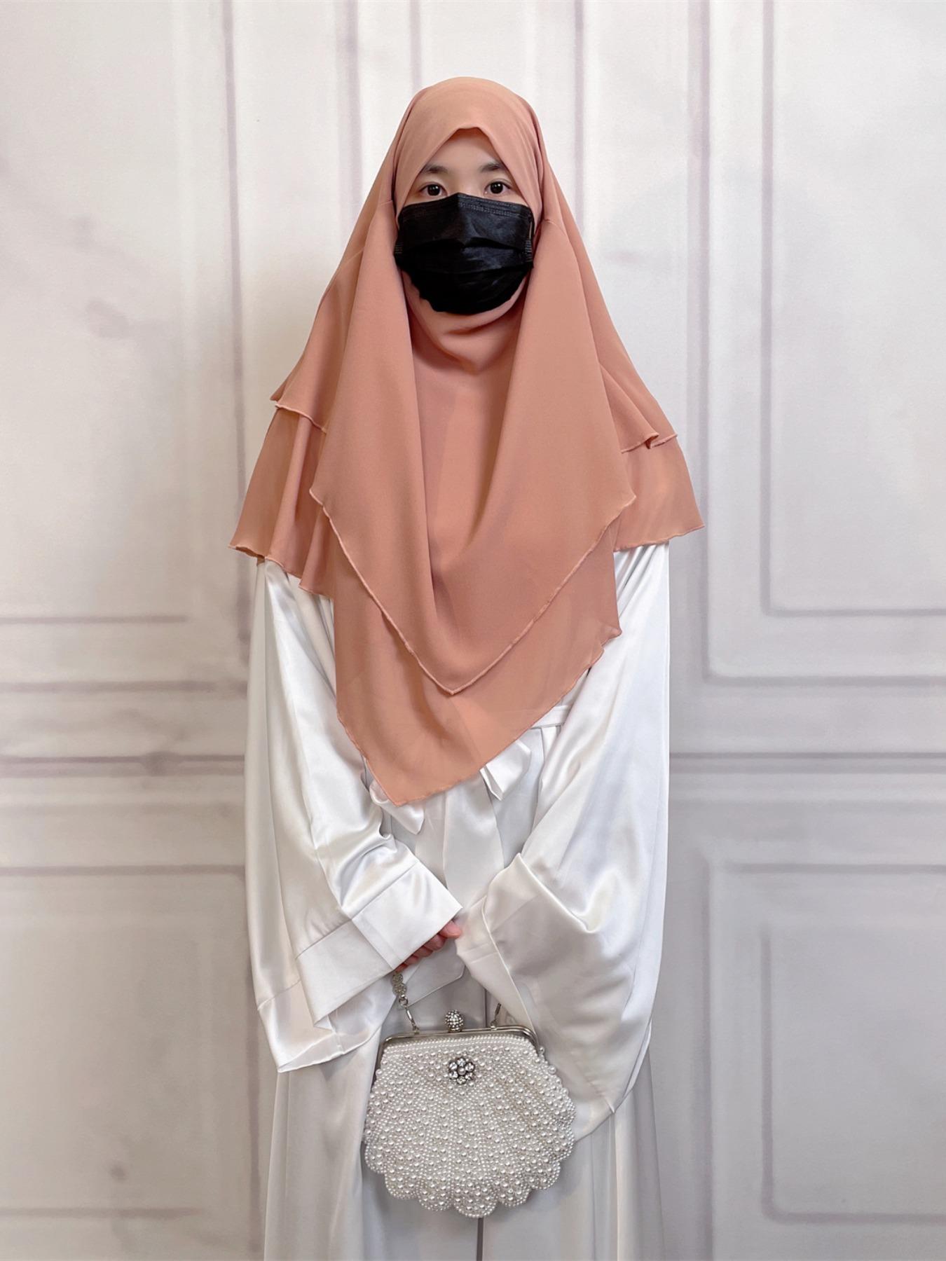 Women's Solid Color Chiffon Khimar, Modest Fashion Khimar for Women, Women's Islamic Clothing for All Seasons, Modesty