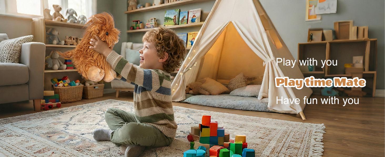 AGS Heatable Coolable Weighted Highland Cow Stuffed Animals Plushie, Microwavable Heating Pad for Period Cramps & Pain, Lavender Scented Cow Plush Toys for Stress, Highland Cow Gifts for Women