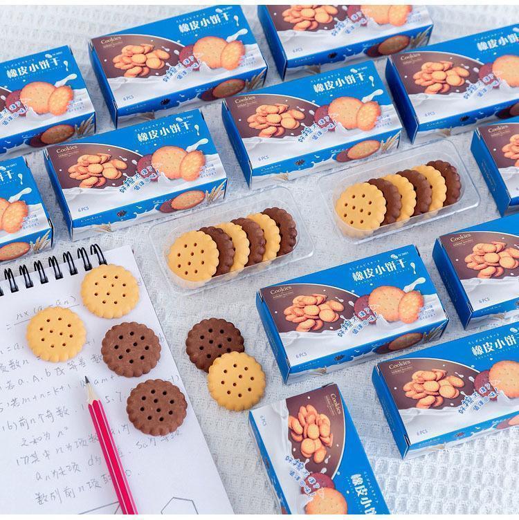 Cute Kawaii Creative Biscuit Eraser Cookie Rubber School Supplies Stationery Novelty Lovely Cake Eraser