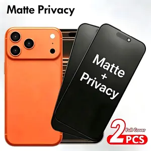 2-Pack Matte Tempered Glass Anti-Spy Screen Protector, Compatible with iPhone 17 Pro Max, 16 Plus, 15 Pro Max, 14, 13, 12, 11, X, Scratch Resistant