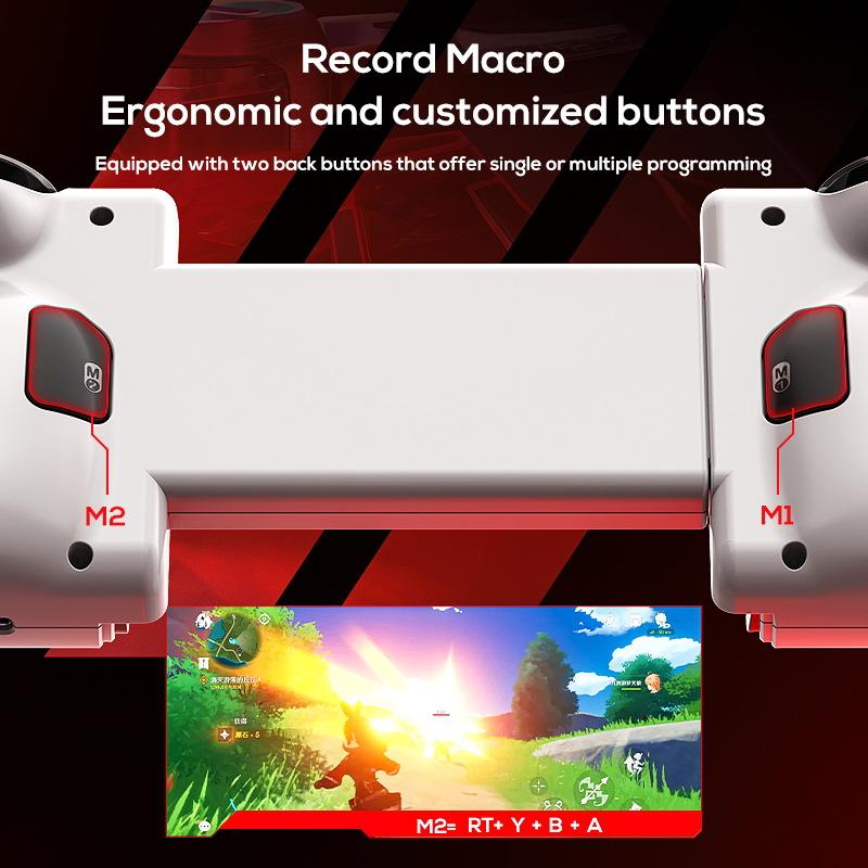 2025 New Mobile Game Stretching Gamepad Wired Bluetooth Dual-Mode 15W Phone Fast Charge One-Click Recording Macro
