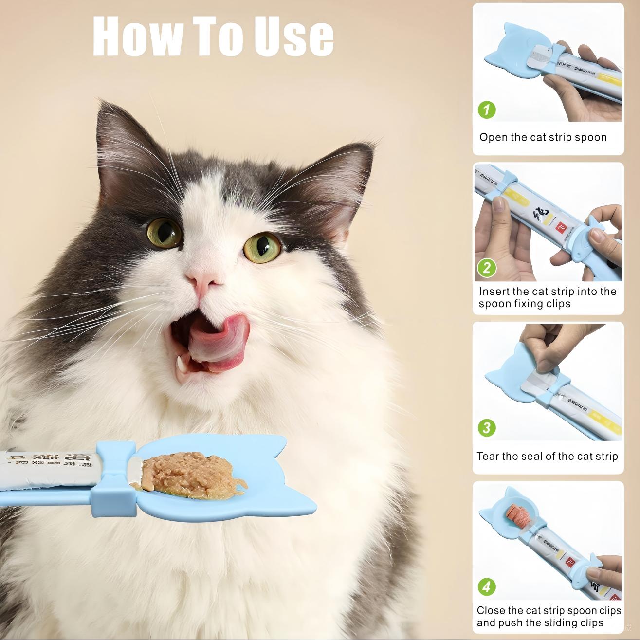 Cat Treat Spoon Set 3-Pack Squeeze Feeder for Licky Treats & Wet Food Multi-Function Dispenser Easy Feeding Pet Gift mess free  Water and Food Dispenser Portable
