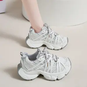 GGOR Unisex Thick-Soled Height-Increasing Athletic Footwear, Lightweight Breathable Mesh Sneakers for Women - Walking & Sports Shoes for All Seasons