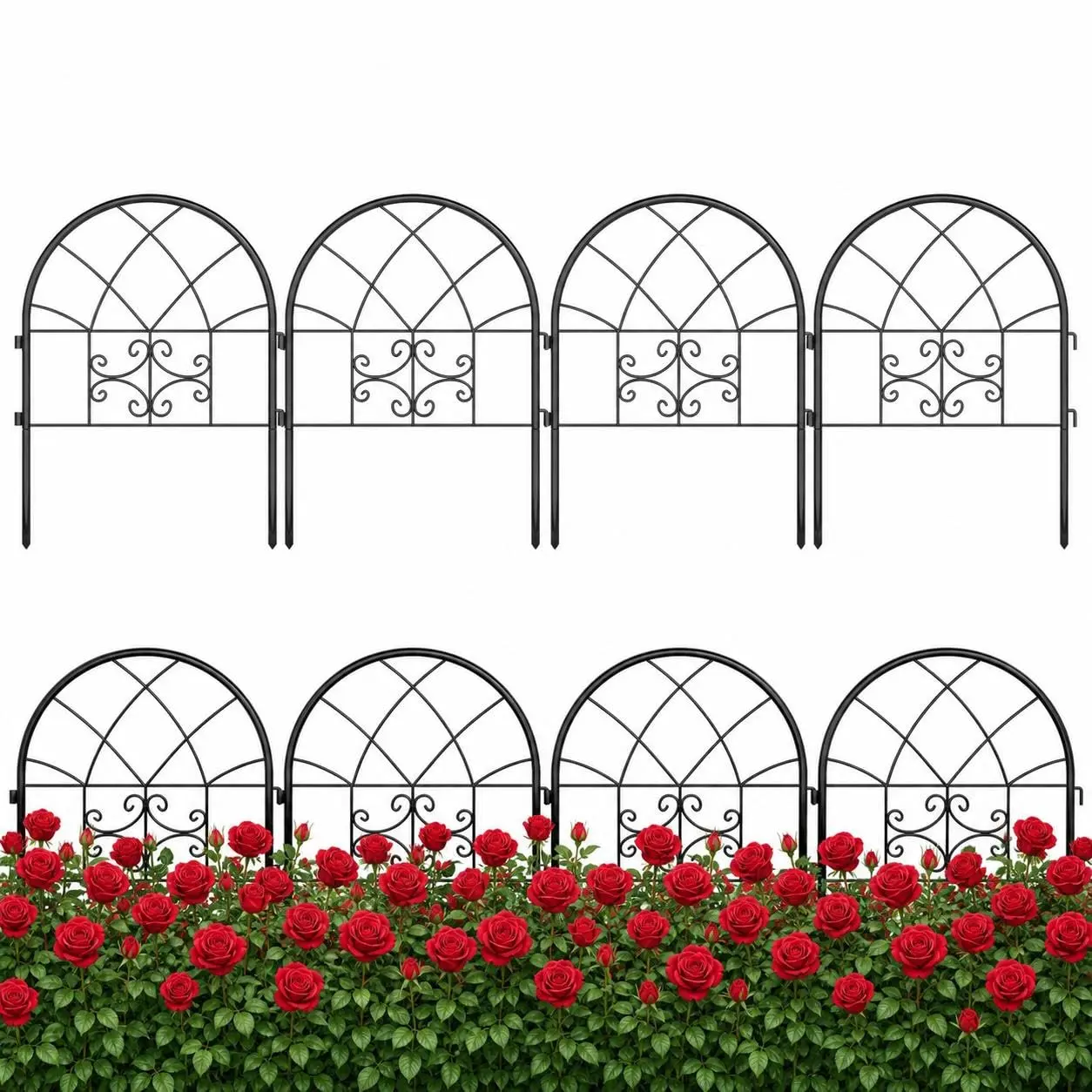 Garvee 4 Pack Garden Fence Panels, 26"H Plant Protection Barrier