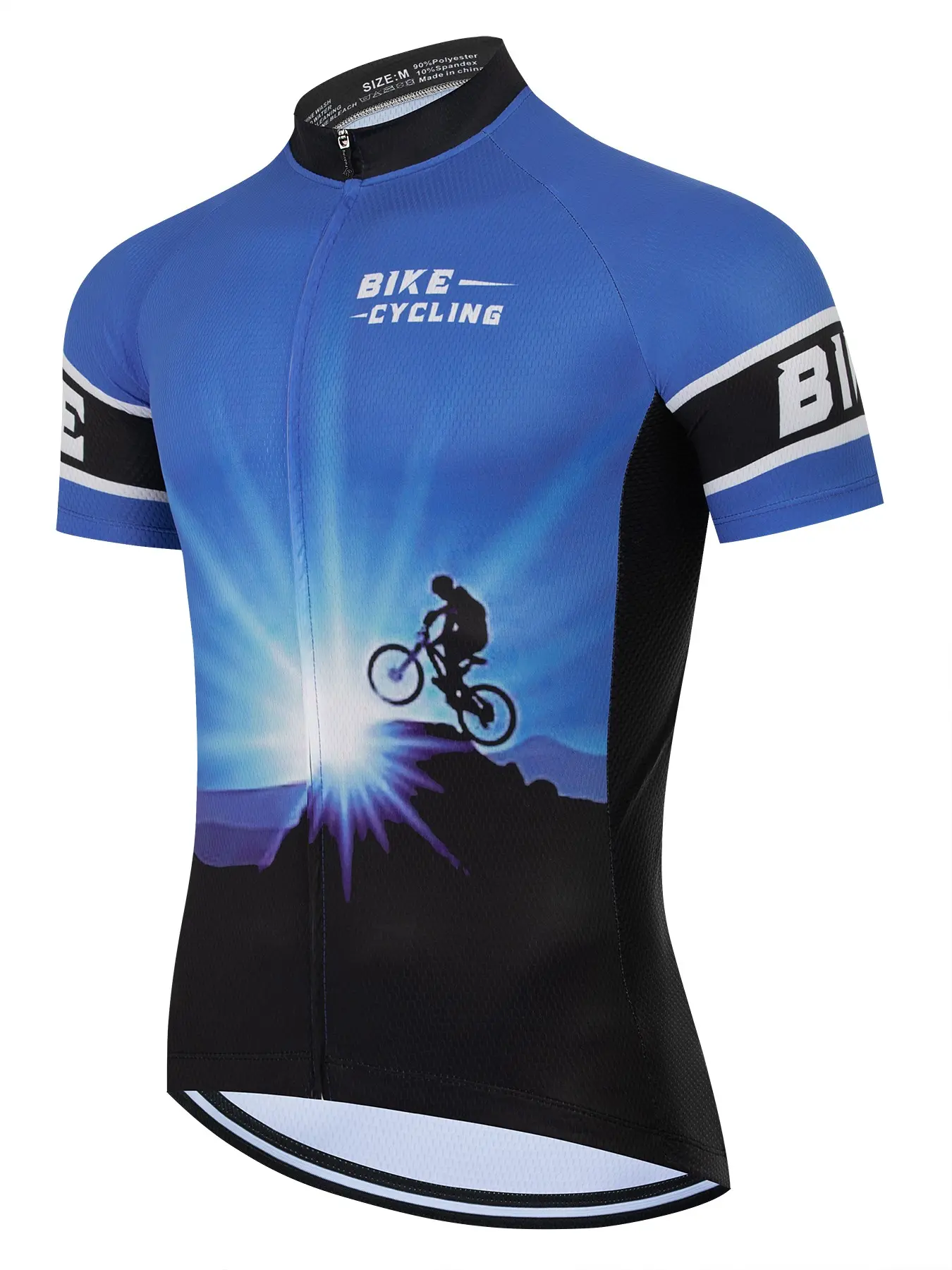 Men's Biking Jersey, MTB Shirt, Mountain Bike Clothing, Summer Cycling Wear, Sporty Short Sleeve, Slim-Fitting, All Seasons