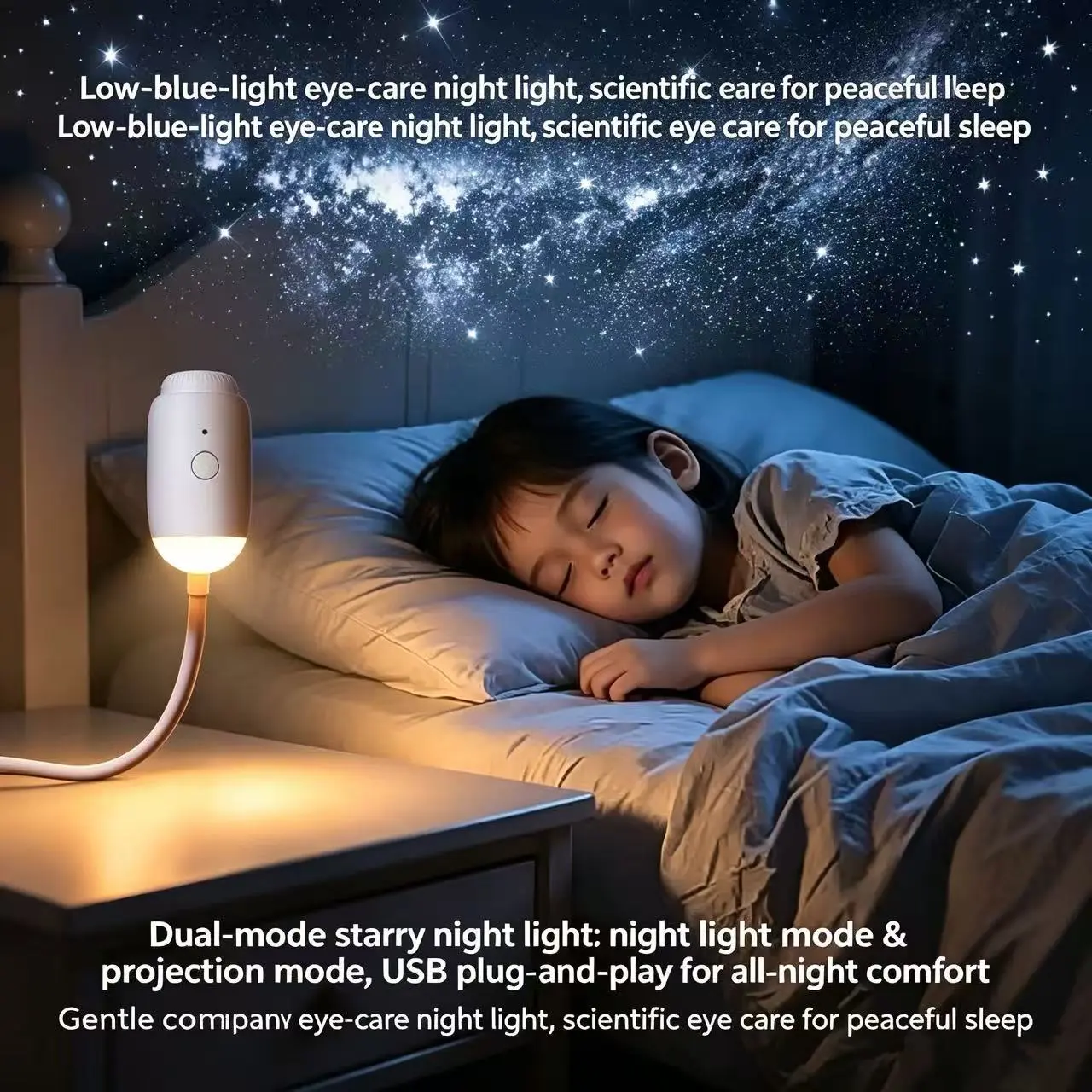 Mini Portable Galaxy Star Projector USB Night Light Romantic Star Sky Projection for Bedroom Ceiling Camping Date Atmosphere