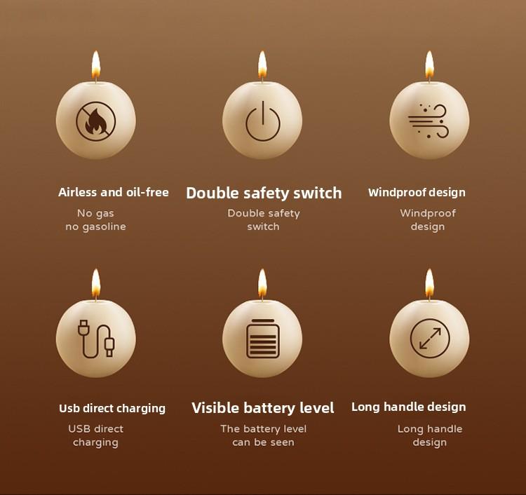 FaSoLa Aromatherapy Candle Igniter, Long-Handle Incense Lighter, Windproof Special Gas Stove Electronic Pulse Lighter