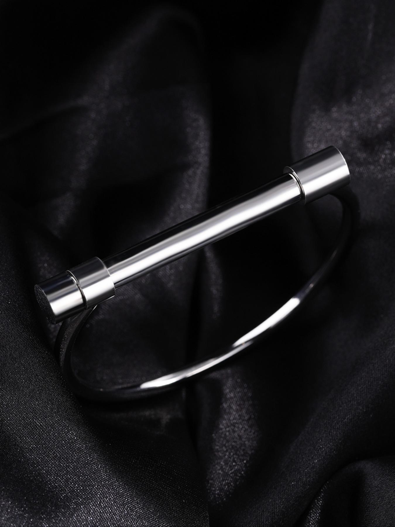 Unisex Street Style Horseshoe Shaped Trendy Stack Bangle, Trendy Minimalist Elegant Bangle Bracelets, Fashionable Vintage Jewelry for Women & Men As Gift, Modern Fashion Accessories, Stainless Steel Bracelet