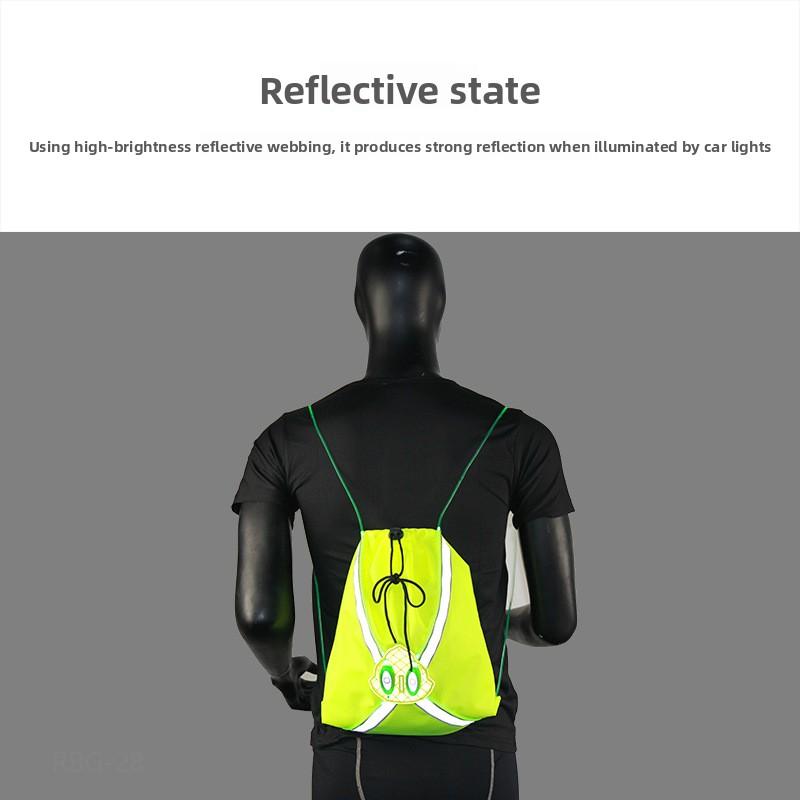 Fiber optic bundle pocket, outdoor sports cycling, night running, luminous reflective drawstring backpack. Fiber optic bundle pocket, outdoor sports cycling, night running, luminous reflective drawstring backpack.