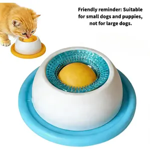 Dog Lick Bowl, Dog Cat Enrichment Toys - Interactive Slow Feeder & Anxiety Relief Treat Dispenser with Non-Slip Base for Puppy Kitten Mental Stimulation. (Blue-Dog)