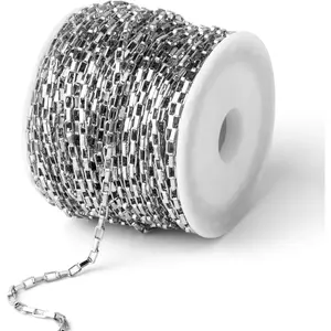 33  Stainless Steel Box Chain Bulk, 2mm 304 Stainless Steel Chains Roll Spool Thin Square  Box Link Chain Bulk for  Making DIY Craft
