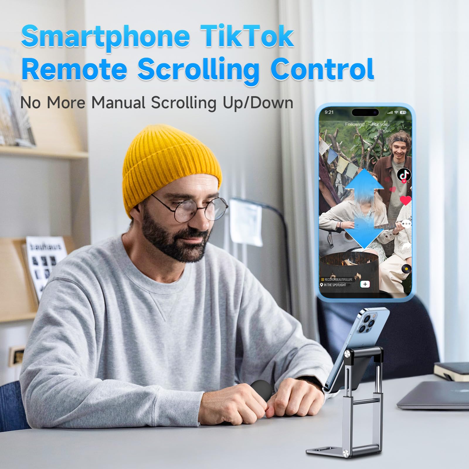 R1 Scrolling Remote Control For Phone  Page Turner App(not All Devices) Camera Shutter Controller Photo And Video Connect Via Usb-c Charge No Modes