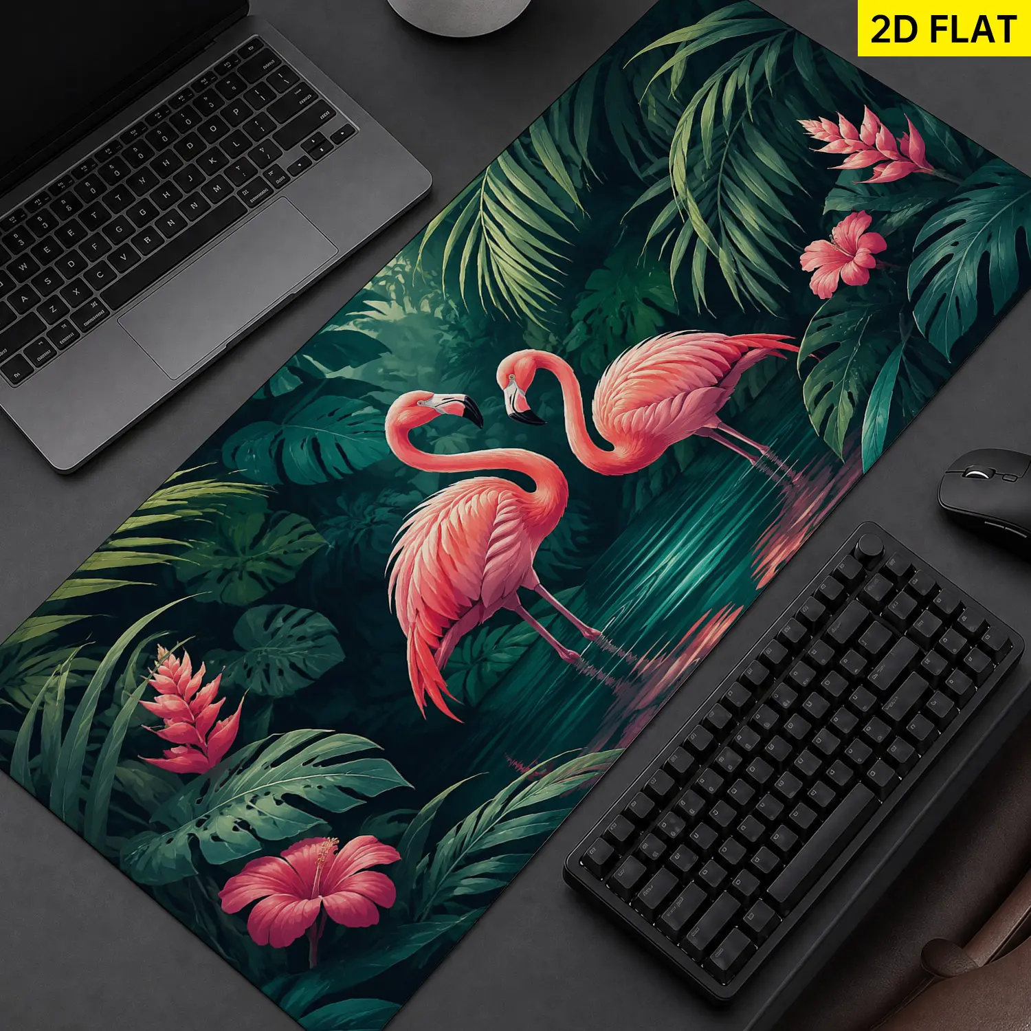 4Pcs Tropical Flamingo Leaf Shower Curtain Set, Bathroom Set with 12 Hooks, Non Slip Bathroom Rug Mat, Toilet UShape Mat, Toilet Lid Cover Pad, Exotic Home Decor, Tropical Bathroom Decor, Spa Style Gift