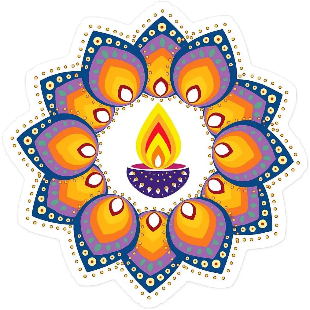 Rangoli Stickers for Door Entrance (Size-30x30Cm) Self Adhesive Rangoli Stickers for Pooja Room | Rangoli for Diwali Decoration Wall Stickers Floral Rangoli Stickers for Floor-Vinyl