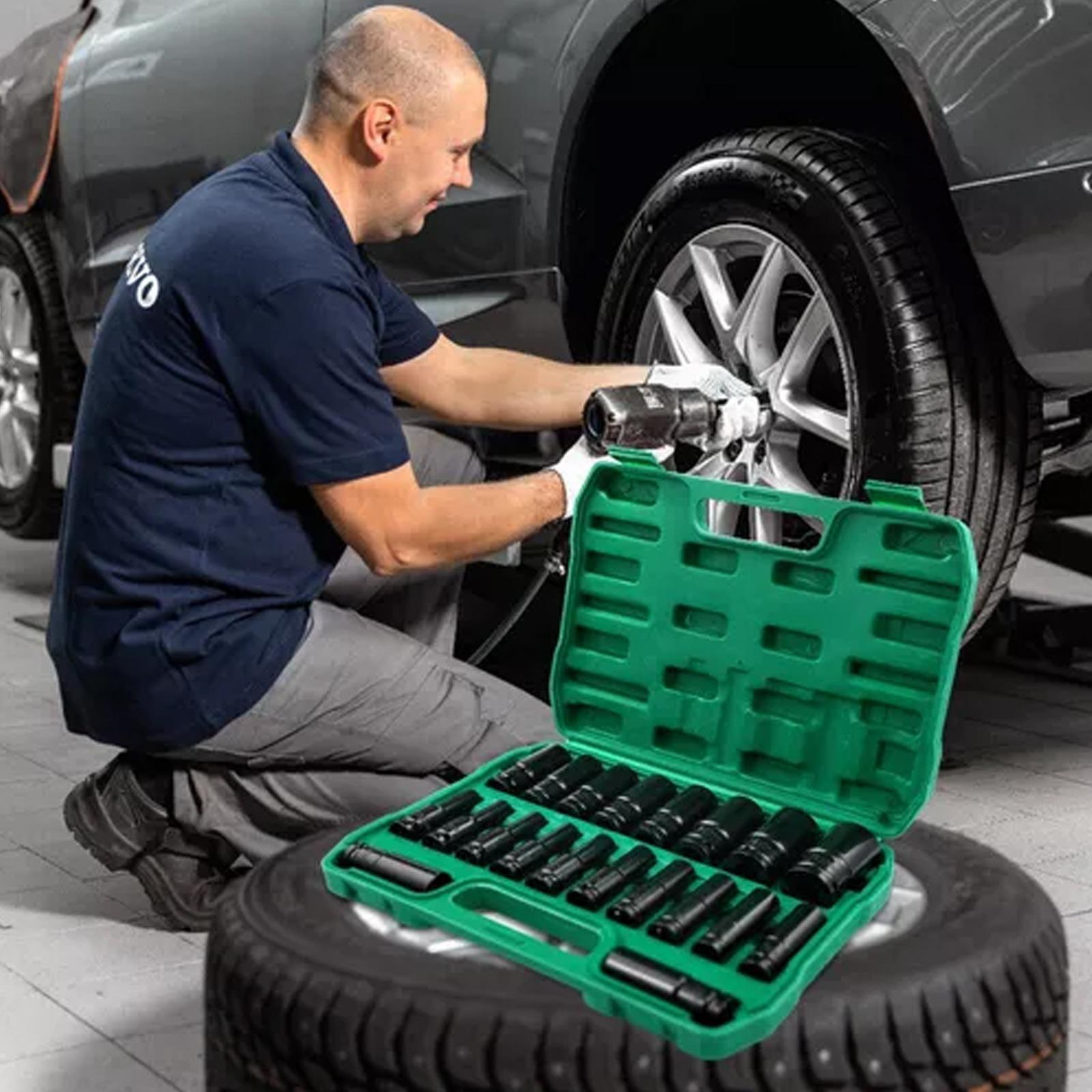 Socket Wrench Set, High Strength Carbon Steel Socket Wrench Set, Professional Durable and Sturdy Tool Set for Car & Mechanical