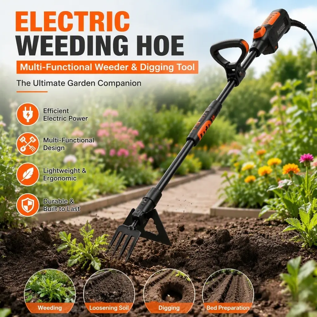 Multi‑Functional Electric Weeding Hoe, Portable Garden Digging Weeder Tool for Household Yard, Lawn, Farm & Agricultural Land