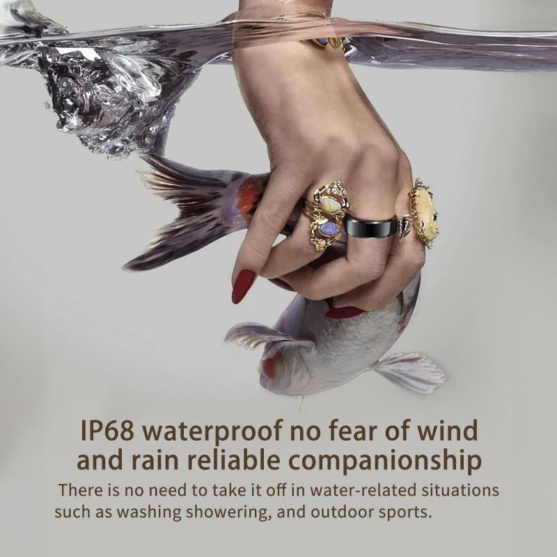 LIFEBEE Smart Health Ring for Women Men, Wearable Fitness Tracker with Heart Rate, Sleep Monitoring, Step Counting, IP68 Waterproof Compatible for iPhone and Android, No Subscription Fee.