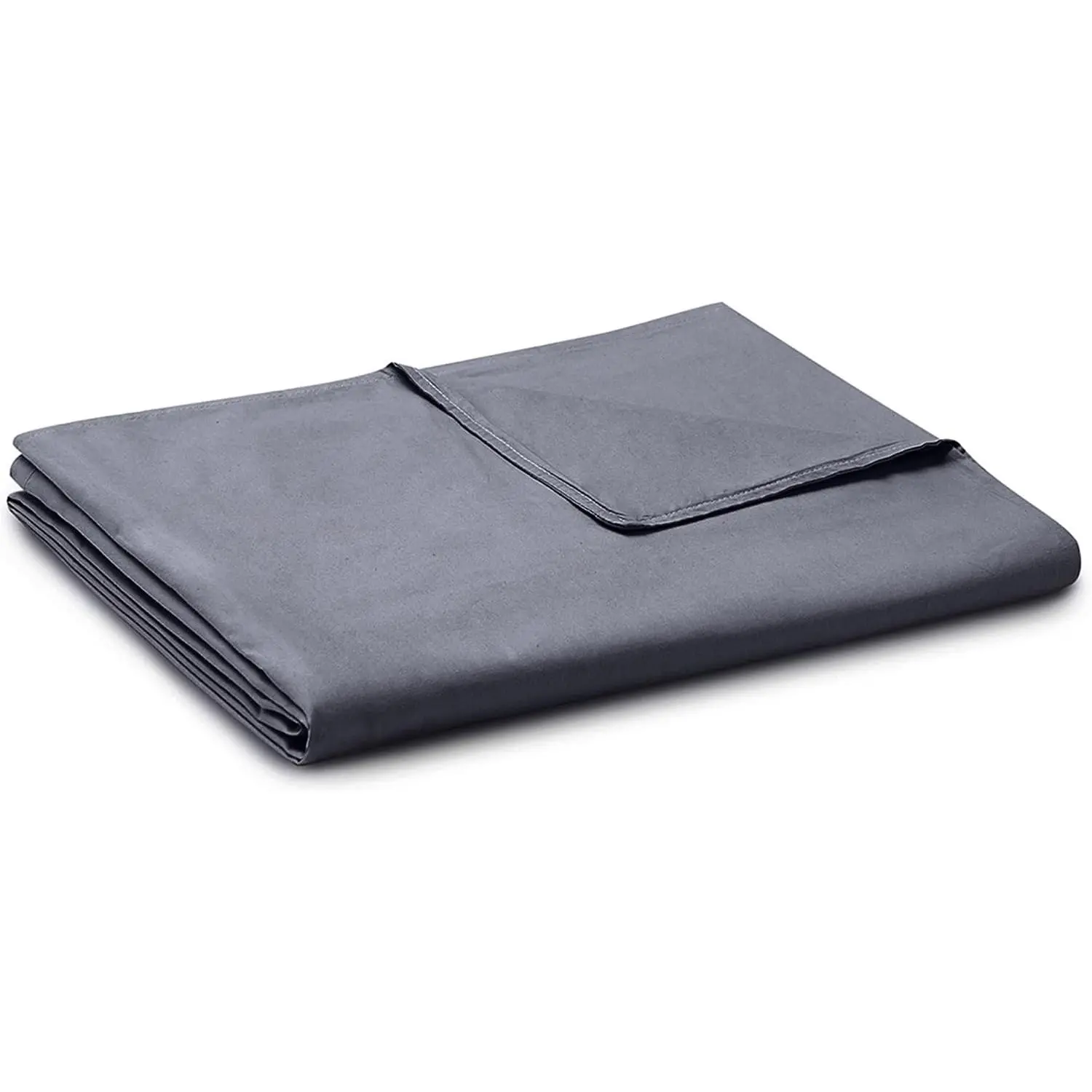 Rectangular Exclusive Cotton Duvet Cover for Weighted Blankets, 16-Strings, Dark Grey, 60"x80"