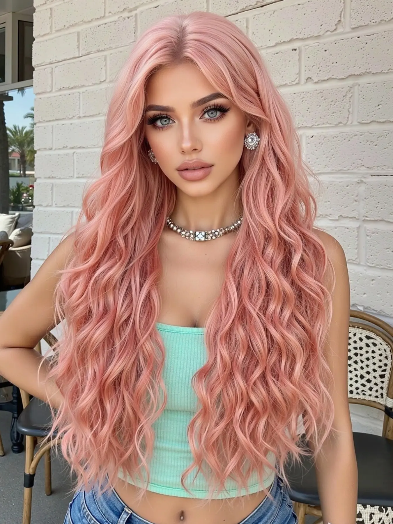 Long Curly Split Synthetic Wig for Women, Heat-Resistant Fashionable Wig, Ideal for Daily Wear or Costume Parties, Curly Wigs