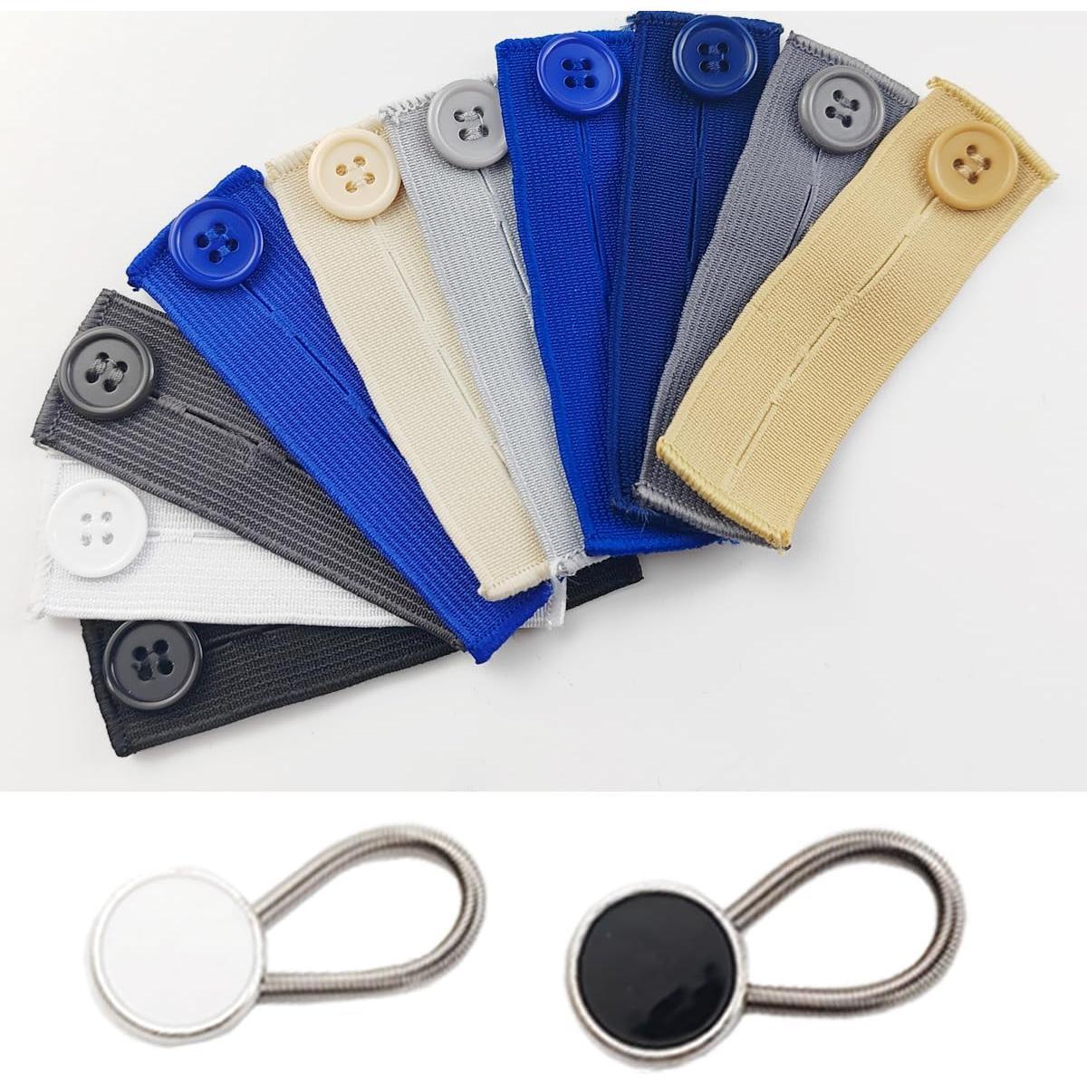 22 count Extender Button Set, Flexible Adjustable Elastic  Extender Button, Invisible   Extenders, No-Sew Extend Buttons for Women and Men's Pants Jeans Skirts Clothing Supplies