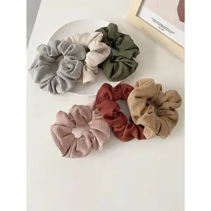 Simple Plain Color Scrunchie, 6pcs Sweet and Fresh Hair Tie Suitable for Hair, Fashion Hair Accessories for Party, Daily Clothing Decor for Women & Girls
